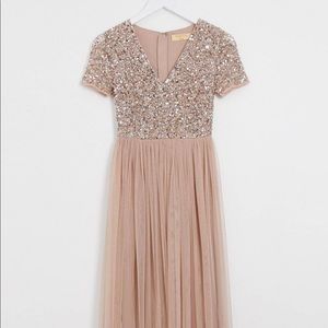 Taupe/blush dress